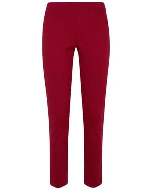 Liviana Conti Elasticated-Waistband Slim-Fit Trousers - Red