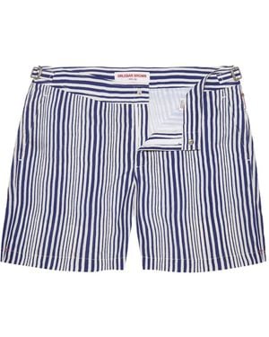 Orlebar Brown Mid-Length Shore Stripe Swim Shorts - Blue