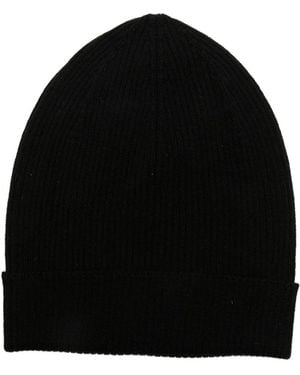 Rick Owens Ribbed-Knit Beanie Hat - Black