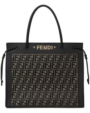 Fendi Large Magic Ff Logo Tote Bag - Black