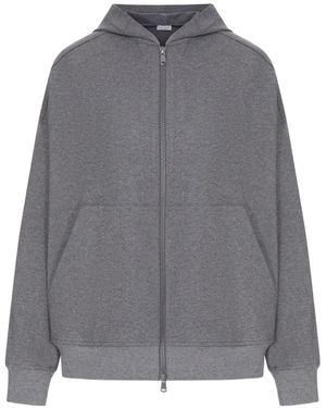 Brunello Cucinelli Sudadera Con Capucha Y Cuentas - Gris