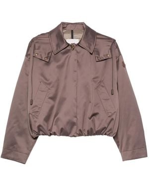 Moncler Hooded Satin Jacket - Brown