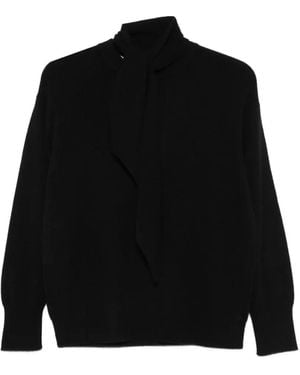 Marella Scarf-Detail Jumper - Black