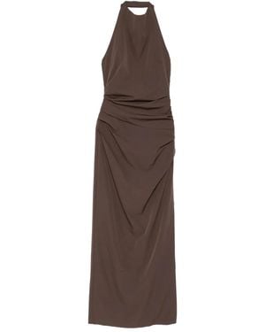 SIR. Robe Froncée À Dos Nu - Marron