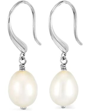 Dower & Hall Baroque Luna Pearl Earrings - White