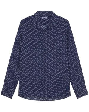 Vilebrequin Turtle-Print Cotton Shirt - Blue