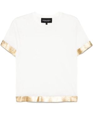 Cynthia Rowley Camiseta con dobladillo brillante - Blanco