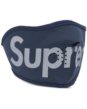 Supreme Logo-Print Facemask - Blue