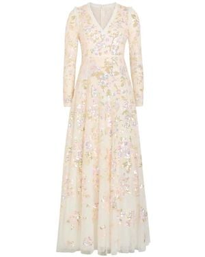 Needle & Thread Vestido Largo Con Lentejuelas - Blanco
