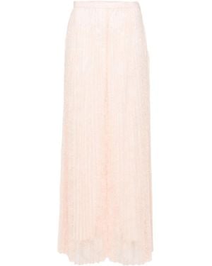Twinset Pleated Lace Palazzo Pants - Pink