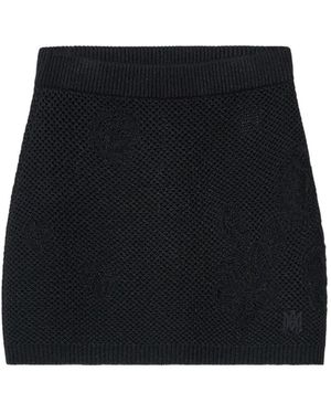 Amiri Crochet Mini Skirt - Black