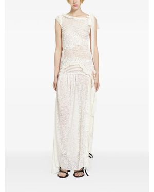 Daisy London Vestido Largo Con Flecos - Blanco