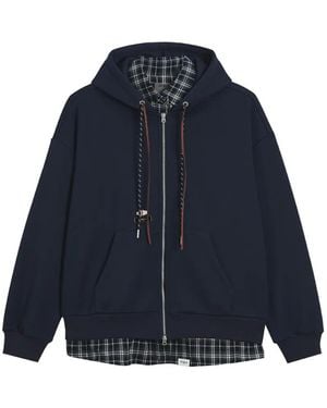 Musium Div. Layered-Effect Zip-Up Hoodie - Blue