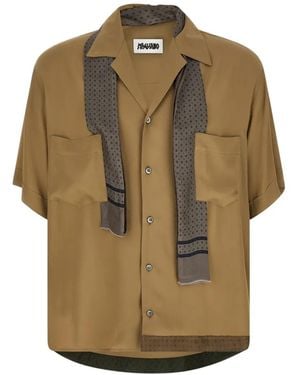 Magliano Pasolini Ascot-Collar Bowling Shirt - Natural