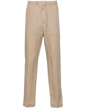 Canali Mid-Rise Tapered Linen Pants - Natural