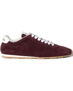 Miu Miu Baskets Plume En Daim - Violet