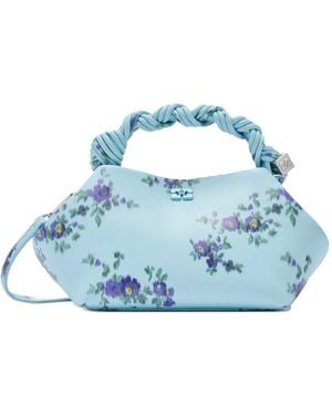 Ganni Floral-Print Tote Bag - Blue