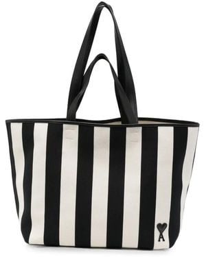 Ami Paris "Ami De Coeur" Shopping Bag - Black