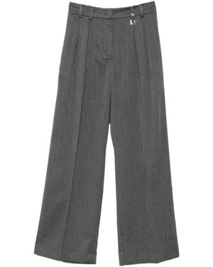 Patrizia Pepe Herringbone Pinstripe Pants - Gray