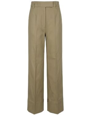 Thom Browne Rwb-Stripe Wide-Leg Trousers - Green