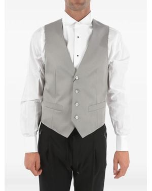 Corneliani Single-Breasted Satin Waistcoat - Grey
