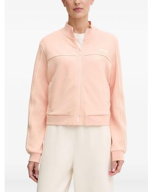 Guess Clara Logo-Patch Zip-Up Sweatshirt - Pink