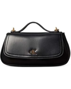 Calvin Klein Borsa A Spalla Con Logo - Nero