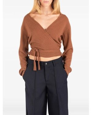 Societe Anonyme Nicole Wrap-Style Cropped Jumper - Blue