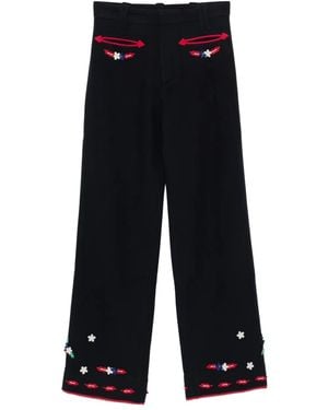 Bode Carroll Flowers Trousers - Blue