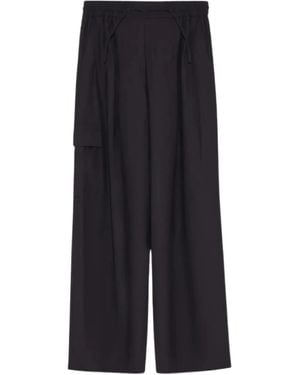 Yves Salomon Cargo Drawstring Trousers - ブルー