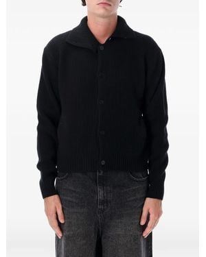 Tonywack Ribbed-Knit High-Neck Jacket - Black