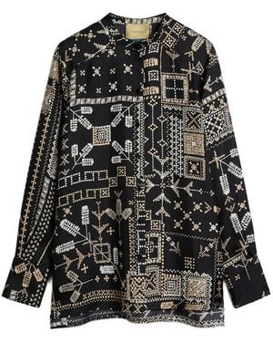 Momoní Patterned Shirt - Black