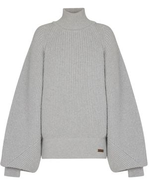 Balmain Maglione A Collo Alto - Grigio