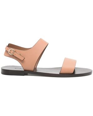 Giorgio Armani レザー フラットサンダル - ピンク