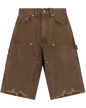 Tonywack Distressed-Effect Bermuda Shorts - Brown