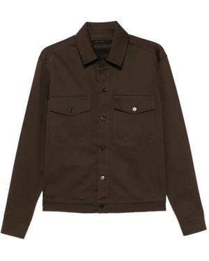 Low Brand Button-Up Pocket-Detail Shirt - Brown