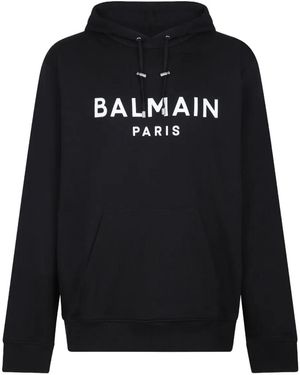 Balmain Logo-print hoodie - Negro