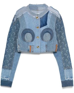 Marine Serre Giacca Denim Crop - Blu