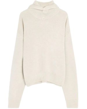 Lemaire Gerippter Strickpullover Mit Knöpfen - Weiß