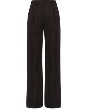 Alberta Ferretti Virgin-wool High-waisted Trousers - Black