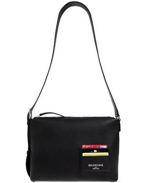 Balenciaga Credit Leather Shoulder Bag - White