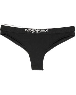 Emporio Armani Logo-Waistband Briefs Set - Black