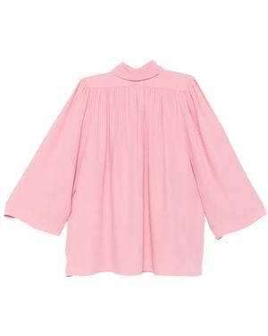 Valentino Garavani Blouse Froncée À Col Montant - Rose
