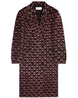 Dries Van Noten Double-Breasted Patterned Coat - Red