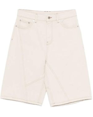 Halfboy Pantalones Cortos Con Costuras En Contraste - Blanco