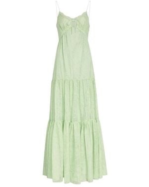 Alice + Olivia Nicky Broderie-Anglaise Tiered Maxi Dress - Green