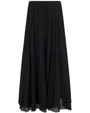 Vince Crinkled Paneled Long Skirt - Black