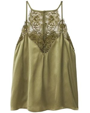 Ba&sh Corina Lace-Panelled Top - Green