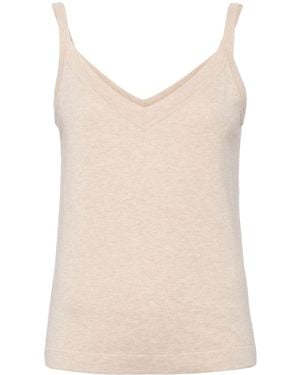 N.Peal Cashmere Fine-Knit Cami Top - Natural