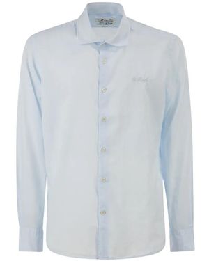 MC2 Saint Barth Embroidered-Logo Shirt - Blue